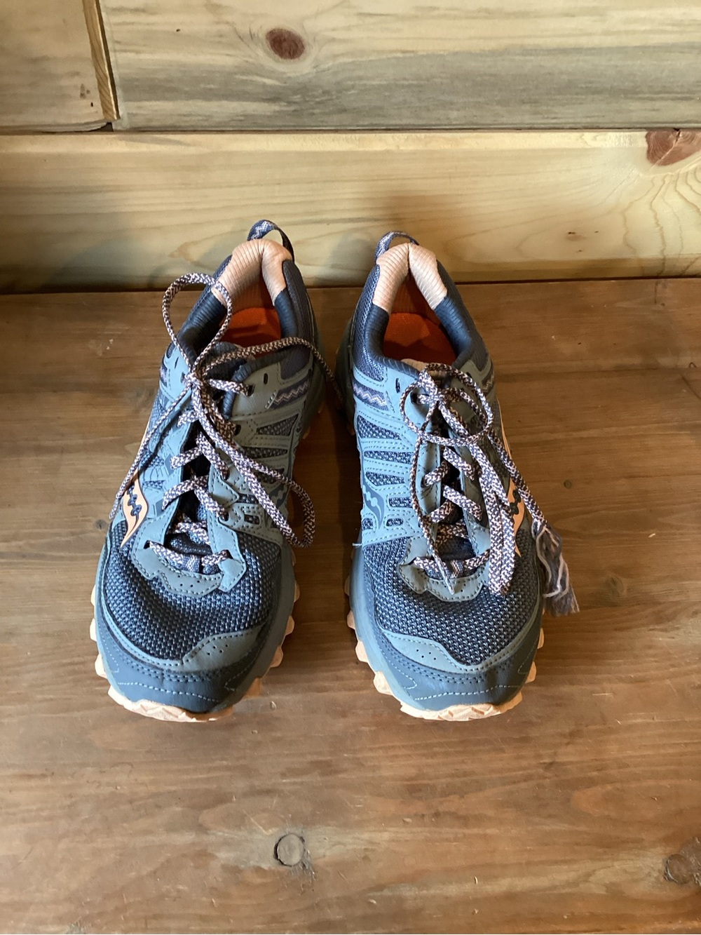 Saucony Blue and Peach Women's Athletic Shoes